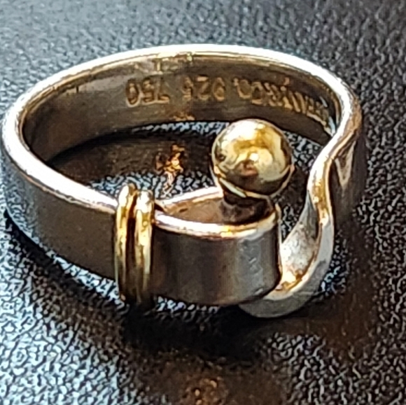 Tiffany & Co Hook and Eye Ring 18k Gold Sterling Silver - Picture 8 of 15